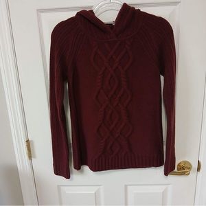 Women's Burgundy Cable Knit Sweater